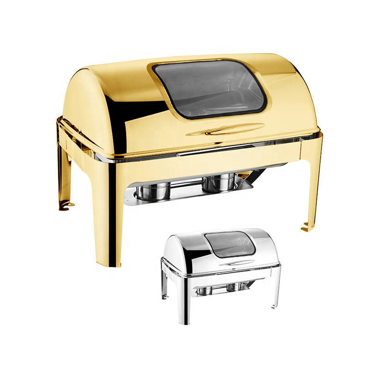 Kitchen Appliances Set - Luxuriöser Rechteckiger Roll-Top Chafing Dish aus