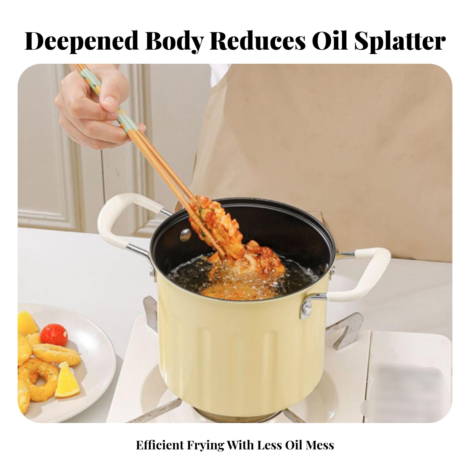 Deep Fryer Stainless - Mini-Fritteuse, leicht zu reinigen, kleiner Frittiertopf