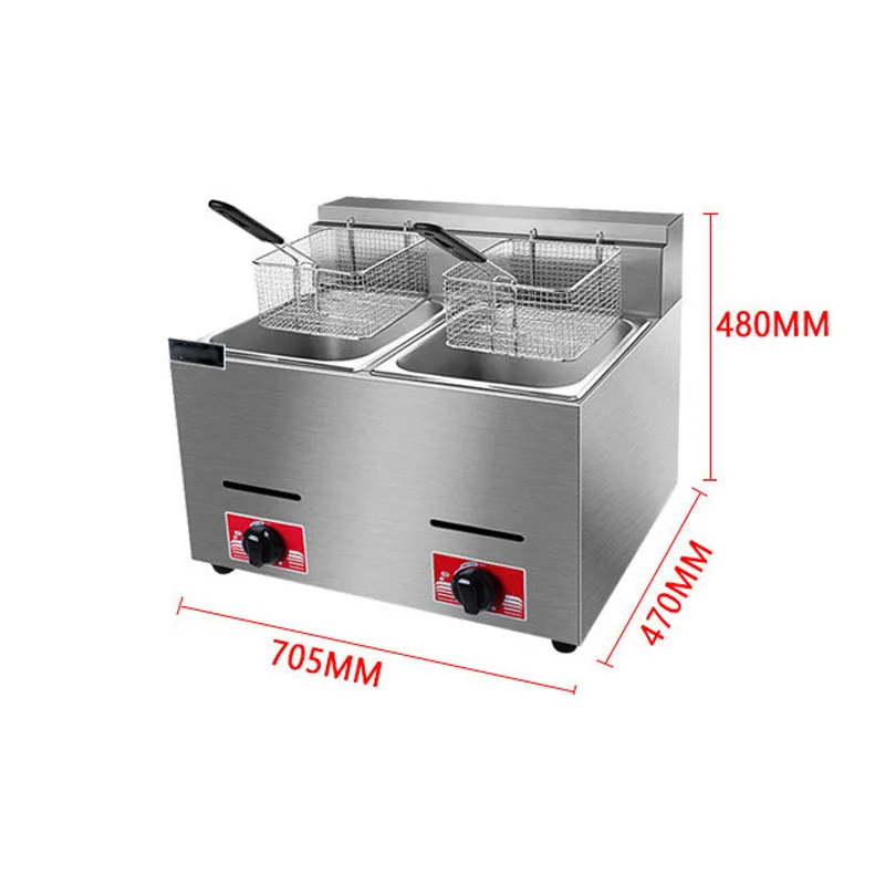 Deep Fryer Stainless - Edelstahl-Elektro-Fritteuse mit Unabhängiger Temperaturregelung Doppelbehälter-Fritteuse mit